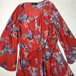 Floral Blood Orange Dress